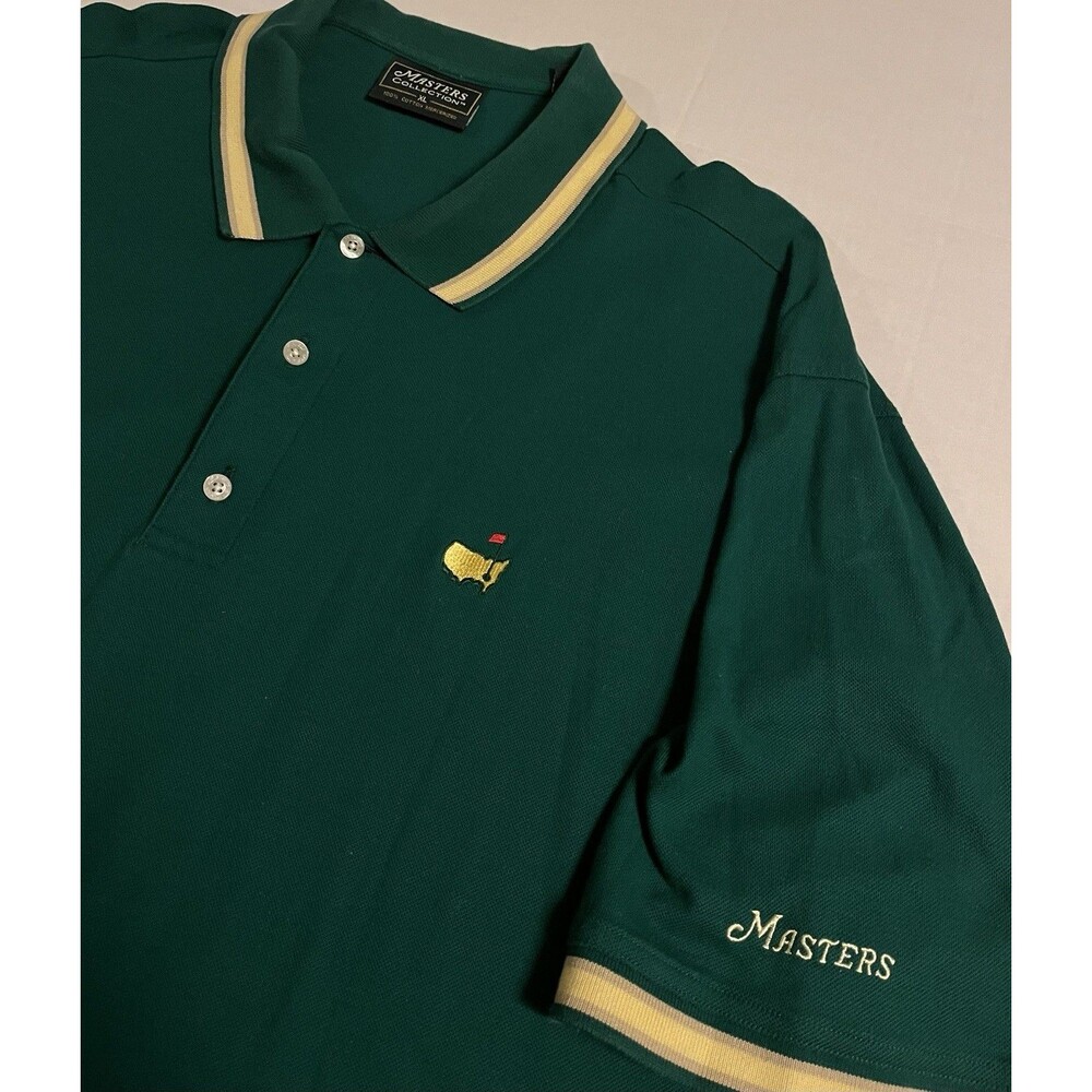 VTG The Masters Golf Tournament Green Polo Shirt XL Augusta Mercerized Cotton